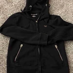 True Religion Black Zip-Up Hoodie